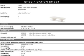 Masuta de cafea design LUX pentru interior si exterior Erato crem