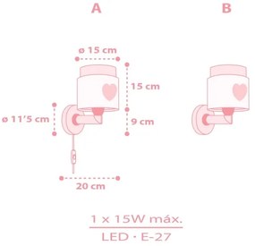 Aplică pentru copii BABY DREAMS 1xE27/15W/230V roz Dalber 76019S