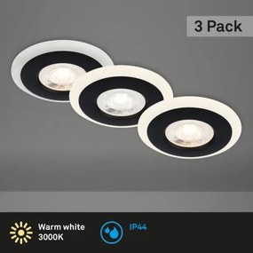 SET 3x corp de iluminat LED încastrat pentru baie Briloner 7039-035 LED/5W/230V IP44