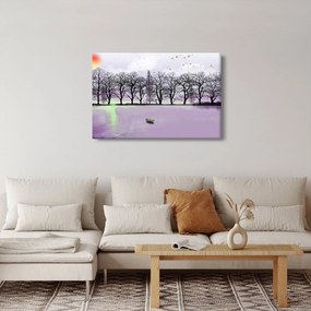 Tablou - Barcă pe lac (90x60 cm)