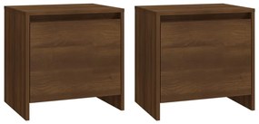 813049 vidaXL Noptiere, 2 buc., stejar maro, 45x34x44,5 cm, PAL