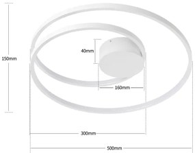 Brilagi - Plafonieră LED reglabilă TWISTER LED/48W/230V, Ø 50 cm, albă + telecomandă