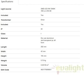 Aplica LED de exterior IP44 iluminat ambiental PATH gri
