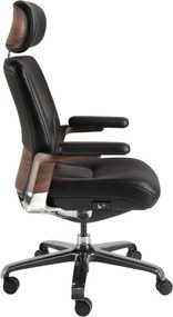 Scaun de birou modern piele sintetica si furnir de nuc Black