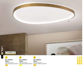 Plafoniera LED XXL design modern slim CHARLIE patina D-80cm