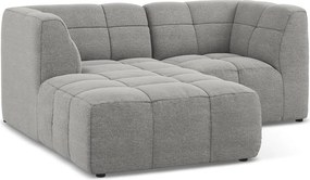 Colțar gri cu tapițerie din țesătură bouclé (cu colț pe partea stângă/cu șezlong) Aloha – Makamii