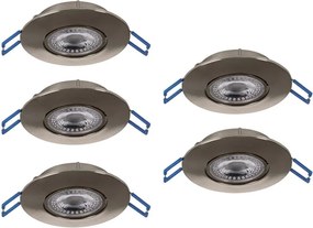 Eglo 300194 - Set 5x spoturi LED încastrate GEDREZ, 4,9 W / 230 V, Ø 9 cm, crom