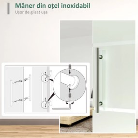 HOMCOM, usa glisanta din sticla securizata satinata, 90x205 cm | Aosom Romania