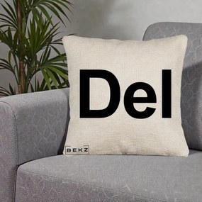 Perna Personalizata Tasta Del Tipografie Bold, 40x40 cm, Bej Canapea, Husa Detasabila, Perna Inclusa, BEKZ®