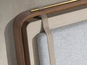 Pat dublu tapitat design LUX Walnut Veneer 160x200cm
