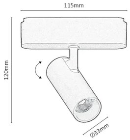 Spot LED dimabil pentru sistem de șină monofazic Rabalux 70125 LiTrack LED/5W/24V