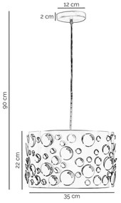 ONLI - Pendul pe cablu BOLLICINE 1xE27/15W/230V alb