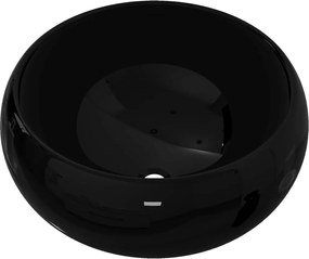 vidaXL Chiuvetă de baie rotundă, negru, 40 x 15 cm, ceramică