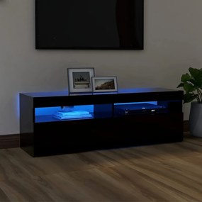 Comoda TV cu lumini LED, negru, 120x35x40 cm 1, Negru, 120 x 35 x 40 cm