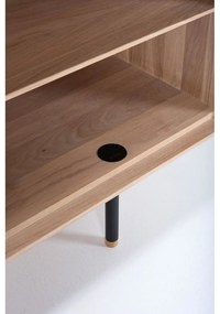 Comodă TV neagră/în culoare naturală din lemn de stejar 150x64 cm Fina – Gazzda