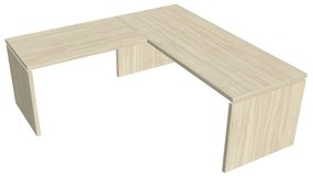 Masă ergonomica Verno 200 x 200 cm, stânga, salcâm