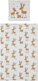Lenjerie de pat din bumbac Renforcé TIMBA DEER albă Dimensiune lenjerie de pat: 80 x 80 cm | 135 x 200 cm