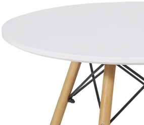 Masa pentru copii Julita alba din MDF si lemn de fag natural 120x80x76 cm