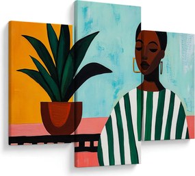 Tablou - Femeie cu floare (90x60 cm)