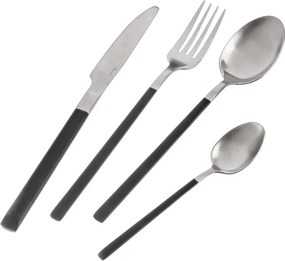 Tacâmuri negre-argintii din oțel inoxidabil 24 buc. Skandi – Orion