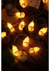 Instalație LED de Crăciun Retlux 20xLED/3xAA/alb cald 3,3m oameni de zăpadă