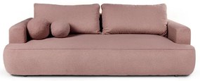 Canapea roz-deschis extensibilă cu tapițerie din țesătură bouclé 247 cm Quinoa – Bonami Selection