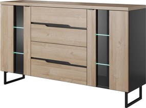 Comoda din pal cu 2 usi Luna LED 160x93x40 cm