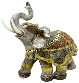 Elefant decorativ ZOLA, Argintiu, 12x13cm