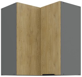 Dulap superior de bucătărie de colț Carminia 60x60 GN-72 2F (90) (stejar cremona + antracit). 1127938