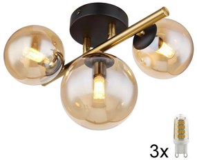 Lustră LED aplicată RIHA 3xG9/3W/230V alamă Globo 56135-3W