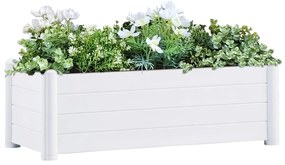 vidaXL Strat înălțat de grădină, alb, 100 x 43 x 35 cm, PP