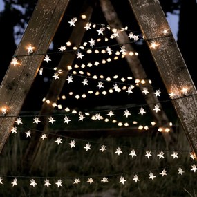 DecoKing Lanternă de Crăciun cu steluțe, alb cald,100 LED