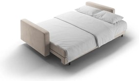 Canapea bej extensibilă, cu spațiu de depozitare cu tapițerie din catifea 222 cm Bali – Cosmopolitan Design