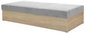 Pat de o persoană (canapea) 85 cm Idona (gri) (cu somieră și saltea) (cu sp. depozitare). 1098588