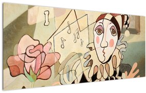 Tablou - Cubismul - arlechin și trandafir (120x50 cm)