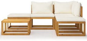 45915 vidaXL Set mobilier grădină cu perne, 6 piese, lemn masiv acacia