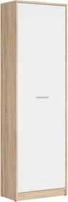 Dulap NEPO PLUS, alb/stejar sonoma, PAL, cu o usa, 60x34x197 cm