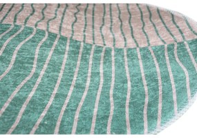 Covor crem-turcoaz lavabil rotund ø 80 cm Yuvarlak – Vitaus