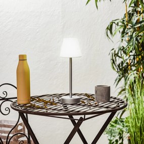 Lampă de masă gri cu LED reîncărcabilă cu dimmer tactil - Renata