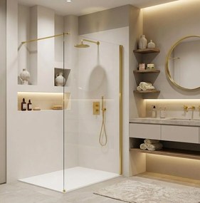 Paravan de dus Rea Flexi Transparent / Gold 130