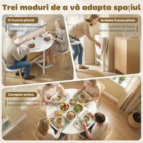 HOMCOM masă pliabilă compactă transformabilă lemn oțel modernă | Aosom Romania