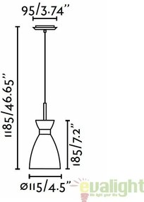 Lustra / Pendul design Vintage rosu, RETRO 20018