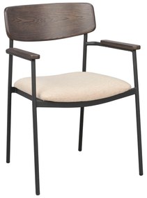 Scaune de dining crem/maro închis 2 buc. Maymont – Rowico