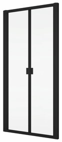 Usa pliabila dus in nisa din 2 piese, 100 cm, negru mat, Ronal Divera 1000 mm, Negru mat