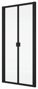 Usa pliabila dus in nisa din 2 piese, 100 cm, negru mat, Ronal Divera 1000 mm, Negru mat