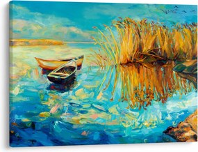 Tablou - Lacul cu bărci (70x50 cm)