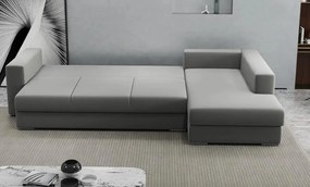 Colțar extensibil dumonde cu ladă de depozitare si sezut confortabil din spuma high-density, Gloria Royal Grey II 320x183 cm