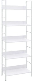 vidaXL Etajeră cărți 5 rafturi, alb, 60x27,6x158,5 cm, lemn prelucrat