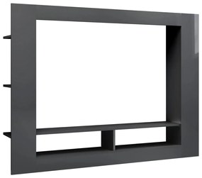 800746 vidaXL Comodă TV, gri lucios, 152 x 22 x 113 cm, PAL