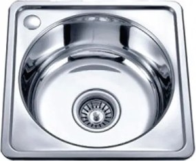 Chiuveta inox Inter Ceramic Alpaca cu o cuva fara picurator finisaj inox lucios 40x40 cm